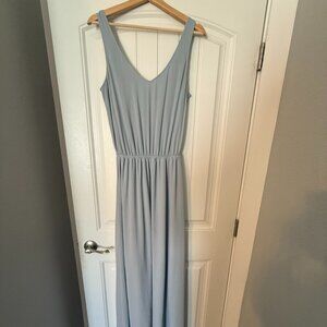 Show Me Your Mumu Kendall Maxi Dress in Steel Blue Chiffon (L) + Matching The Ti
